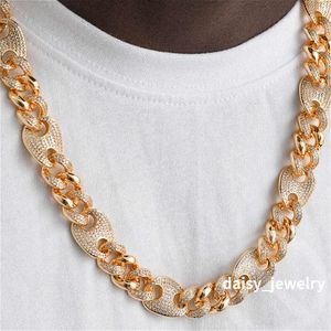 Excellent Iced Out Chain Moissanite Diamond Rapper Gold Plated Cuban Link Necklace Men Custom