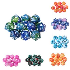 DICE GAMES 10PCS 20 -SEIDE D20 DICE Polyedrale Dices Zahlen Dials Desktop für D D Games 16mm Dnd RPG MTG Dice Family Party Kinderspielhaus S2452318