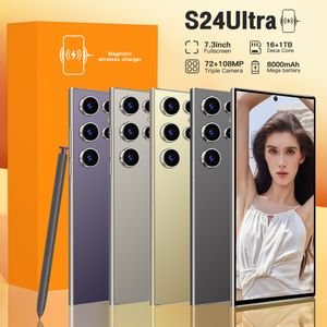 S24 Ultra 잠금 해제 스마트 폰, 휴대폰, 7.3 인치, HD, 5G, Android 13, 4G 버전, 16GB + 1TB, 원본