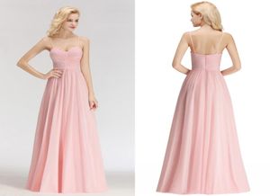 Sexy echte Bilder Pink 2019 Neuankömmlinge billige Brautjungfernkleider Spaghetti -Träger Rückenfreie Hochzeit Gast Abschlussball Abend Kleid 5748462