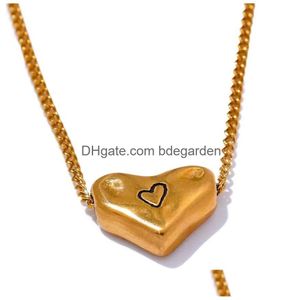Charm Bracelets Unique Chic Cast Heart Love Pendant Necklace 18K Gold Pvd Plated Stain Less Stainless Steel Vintage France Jewelry Dro Dh6Av