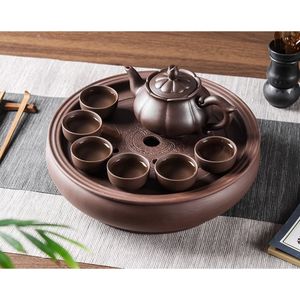 Yixing-Handmade Purple Clay Pot, Large Capacity, Red Clay Tea Pot, Filter Brewing Tea Pot, Ceramic Kung Fu Tea Set, Cup Set