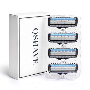 QShave It Blue Series Manual Shaving Razor Blade for Man Refill X5 Plus 1 Trimmer USA Top 4 Cartridges 240521