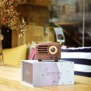 Muzen O Little Prince Otr Walnut Wood Speaker FM Rádio Mao King Portable Bluetooth Wireless Music Wooden Player Desktop Mini Speaker MW-2 Presente