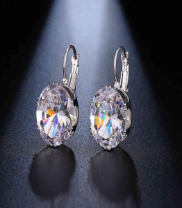 Ovale Form Kristallohrring 6 Farben Kubische Zirkonia Stein Reifen Ohrringe für Frauen und Mädchen Fashion Party Jewelry2635568