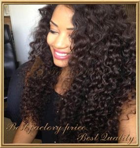 Ship Kinky Curly 11b24Natural Color Front Lace Wig 100 Mongolian Virgin Hair 150 density with baby hair for black wo2492868