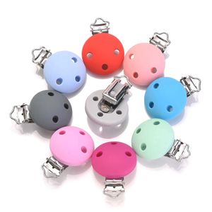 5st Pacify Toys 3st/Lot Food Grade Material Round Silicone Pacifier Clip Diy Baby Teeth Tanding Chain Pärlor Tool Nursing Toys Toys Nipple Chain