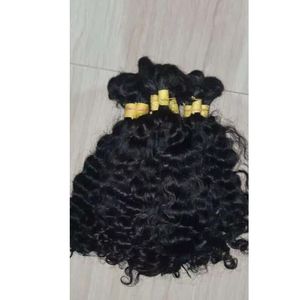 Yirubeauty Brazilian 100％Human Hair Bulks Curly 8-30inch Natural Colorペルーインディアンヘア製品rshiu