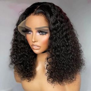 200 %densitet Curly Short Bob HD 13x4lace Frontal Human Hair Wigs Deep Water Wave Spets Front Wig 100 %Human Hair For Woman