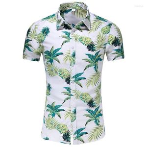 القمصان غير الرسمية للرجال الصيفي للرجال طباعة قميص شاطئ القميص شاطئ قصير غلي