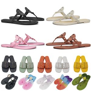 Designer Slides Millers Sandals for Women Triple Black White Brown Slipper Leather Patent Slide Ladies Flip Flops Beach Outdoor Shoes