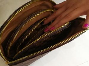 4pcs Brand Bag cosmético Designer clássico Zip Pocket Pocket Men Mulheres Moda Moda Bolsa de Viagem ao ar