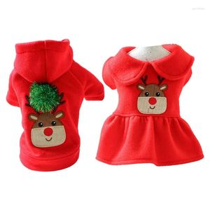 Dog Apparel Hoodie Dress For Medium Large Dogs Elk Pattern Coat Pullover Puppy Pajamas Christmas Theme W3JE