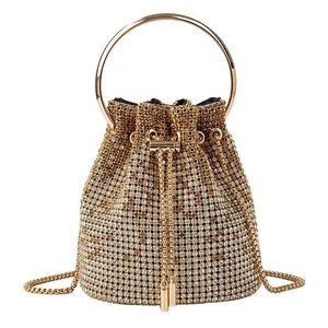 Diamond -Eimer -Tasche für Frauen Strasssteine ​​Bling -Umhängetaschen Fashiontote Handtasche Luxus Design -Geldbörse Crossbody Bag 240530