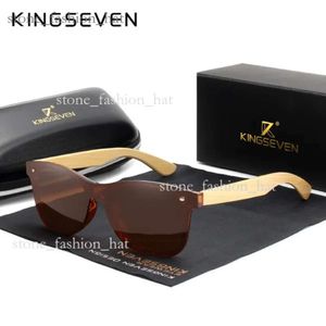 Kingseven doğal bambu tapınakları 1.1mm ayna lens polarize güneş gözlükleri erkek klasik moda retro kadın güneş gözlükleri h5504 kral güneş gözlüğü 7ce8