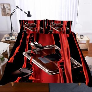 寝具セットYi Chu Xin Red Wine Set Modern Design Decold布団カバー枕ケース2/3PCSマイクロファイバーツインクイーンキングサイズ