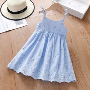 Baby Girl Sweet and Cute Clothing Sleeveless Sling Solid Colved Princess Dress L2405