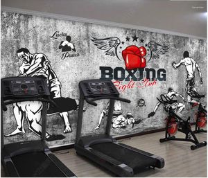 Wallpapers Custom Po Wallpaper For Walls 3 D Gym Mural Modern Cement Wall Boxing Fighting Wrestling Tooling Background Papers