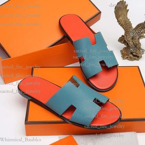 H Sandal Luxury Sandal European Sandals Designer Sandal Breattable Beach Märke Läder inomhus mode och fritidsmäns tofflor säsong Stor ett ord toffel B68