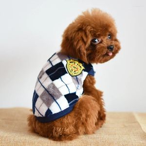 Abbigliamento per cani di alta qualità British Diamond Latice Flannel Stamping Casual Classic Otch Pet Fall and Winter Clothes