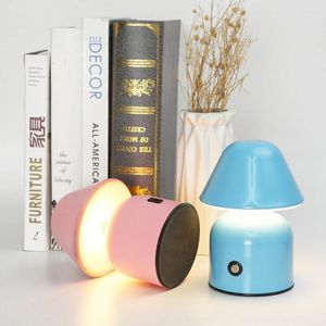 Table Lamps Creative Mushroom LED Night Light Touch 1200mAh Rechargeable Bedside Lamp Type C Charging Coffee Bar Home Living Room Decoration