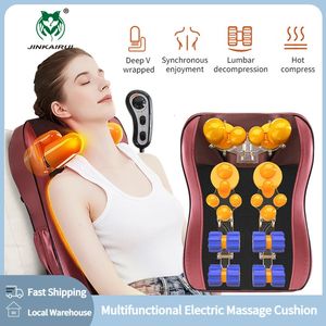 Back Waist Cervical Spine Multifunctional Full Body Neck Shoulder Electric Massage Cushion Household Kneading Shiatsu Massager 240531