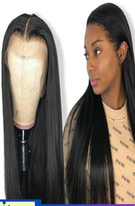 Koronkowe przednie ludzkie peruki do włosów dla czarnych kobiet proste HD Frontal Bob Pergę Brazylijską Afro krótką 30 -calową perukę naturalną Full7572561