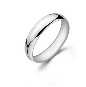 5mm Solid 925 Srebrny płaski pierścień dla kobiet mężczyzn Wedding Pierścionek Białe złoto Kolor prmoise Pierścień filigran