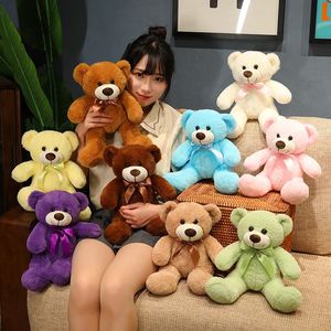 9 Colors Bear Plush Toys Pillow Stuffed Animal Comfort Soft Teddy Dolls Cartoon Anime Toy Kids Birthday Xmas Gift 240530