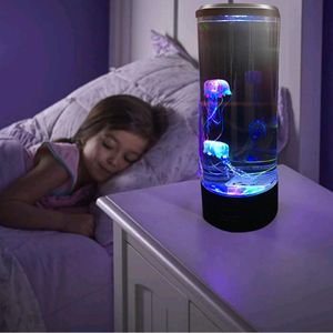 Nattlampor Bedrida LED Desktop Light Jellyfish Tropical Fish Aquarium Tank Avslappnande Mood Atmosphere Lamp 306B