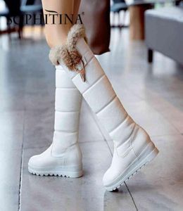 Sophitina Women's Boots Fashion Design Wool非常に暖かい冬の大規模な丸いつま先の靴手作りブーツPO 2105137675745