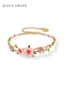 New Designer Womens Charms Bracelet Jóias de luxo Love Hibiscus Flor Dragoy Meio 2024 Design Design Sweet Bracelet