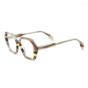 Occhiali da sole cornici Designer Brand Brand Square White Amber Color Glasses Frame Patchwork Style per uomini e donne Acetate Made Eyecys