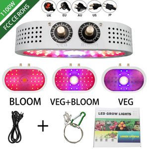 1100W led grow light 85-265V Double Switch Dimmable Full Spectrum Grow lamps For Indoor seedling tent Greenhouse flower fitolamp plant 296O
