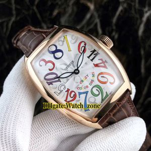 Nuove ore pazze 8880 ch 5ne color sogni quadranti bianchi automatico orologio da uomo in oro rosa cinghia di pelle orologi sportivi 208p