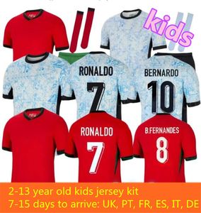 Kids 2024 Portuguesa Joao Felix Maglie da calcio Portogallo Bruno Fernandes Portugieser Kit di calcio della squadra nazionale portoghese