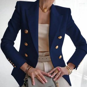 Blazers Women's Solid Long Sleeve Autumn Winter Blazers Coat Jacket