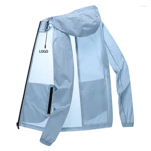 Men's Trench Coats 2024 Selling Outdoor Sun Protection Light Thin UV Block Breathable Clothing Customized Logo