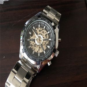 Gratis frakt Hot Sale -vinnare Skeleton Watches For Men Mechanical Men's Sport Watch WN04 217V