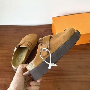 BirkinStock詰まりスリッパボーンデザイナーシューズUggslipper革の高さボーンハーフウグリススリッパ夏のファッション