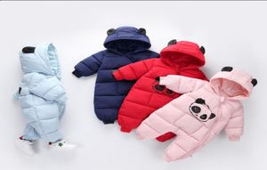 طفل بوي فتاة الملابس 2018 New Born Winter Withed Rompers كثيفة الزي القطن ملابس حديثي الولادة