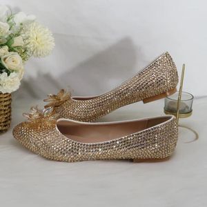 Casual Shoes Baoyafang Beige Pearl Crystal Womens Wedding Flat Big Size Female Real Leather Intersole Woman Bridal Party