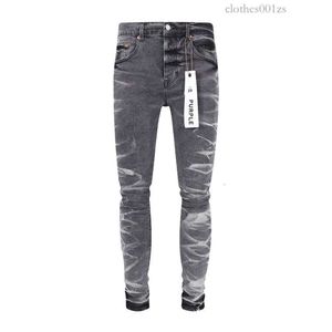 Purple Brand Men's Jeans Wrinkled Grey Fashion Pants Mens Streetwear Ripped Long 6B43