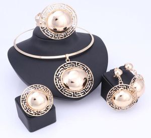 Wedding Bridal Jewelry Sets For Women Necklace Bracelet Earrings Rings Gold Plated Dubai African Beads Statement Accessories4435759668322