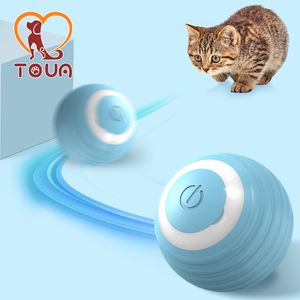 Toua Ball Moving Cat Toy Smart Electronic Toys for Cats Intelligence Automatische Rolling -Training Kätzchen Innenhilfe von Katze Cat Supplies