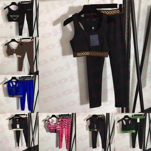 Rastreos de tracksuits femininos de ioga feminina Print Sports Bra e calças justas, traje de ginástica de TwoPiece, roupa de corredor respirável