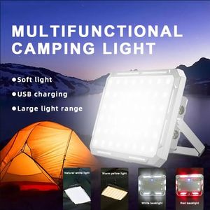 Portabel LED-campingtält Ljus laddningsbar sökljus Högeffekt Utomhus Emergency Lighting Waterproof Pendant Light 240514