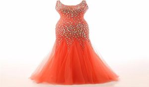 New Vestido De Festa Robe De Soiree Gorgeous Crystals Scoop Tulle Long Mermaid Evening Dress Robe Longue Femme Soiree 2197531887