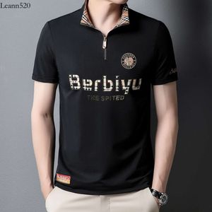Short polo shirt for summer new high-quality solid color short sleeved T-shirt thin casual lapel men's clothing