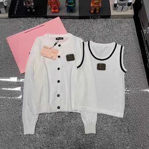 Mm Family Ss New Letter Embroidery Decoration Casual Knitting Two Piece Set with Five Colors